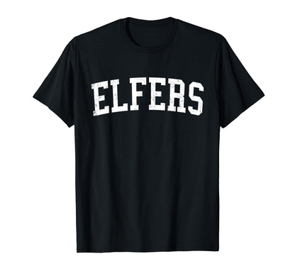 Elfers Fl Distressed White Varsity T-Shirt - Novelty Apparel for Adults - T-Shirt, Sweatshirt, Hoodie