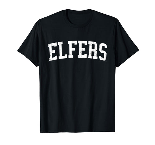 Elfers Fl Distressed White Varsity T-Shirt - Novelty Apparel for Adults - T-Shirt, Sweatshirt, Hoodie