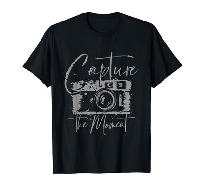 Capture Moment Photography Camera T-Shirt - Aesthetic Graphic Men Women - T-Shirt, Sweatshirt, Hoodie