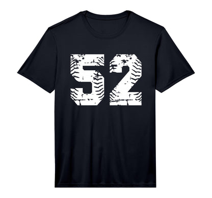Number 52 Softball Baseball Number T-Shirt - Custom Art Print for Adults - T-Shirt, Sweatshirt, Hoodie