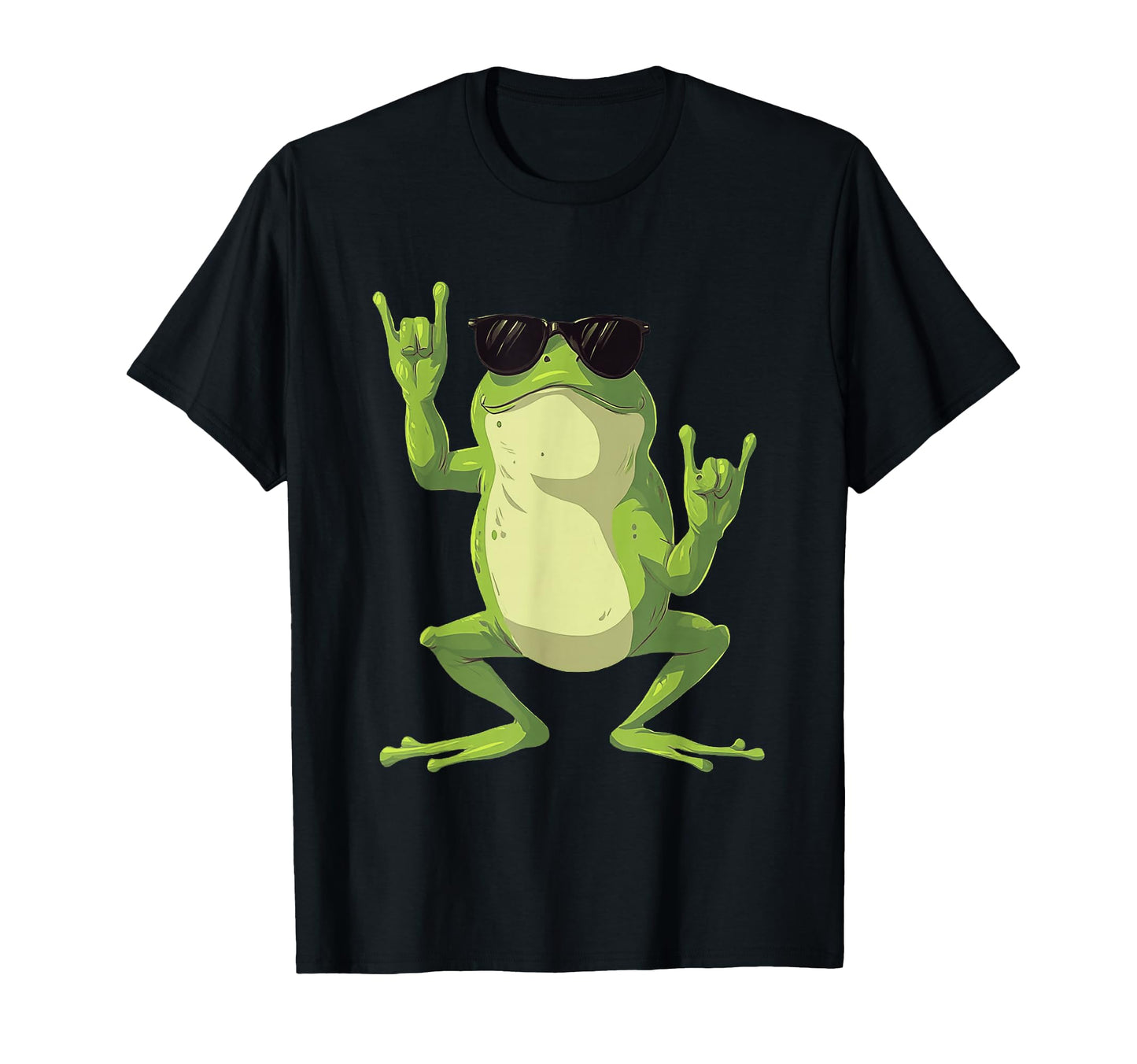 Frog Double Rock Hand Signs Punk T-Shirt - Casual Everyday Wear Men Women - T-Shirt, Sweatshirt, Hoodie