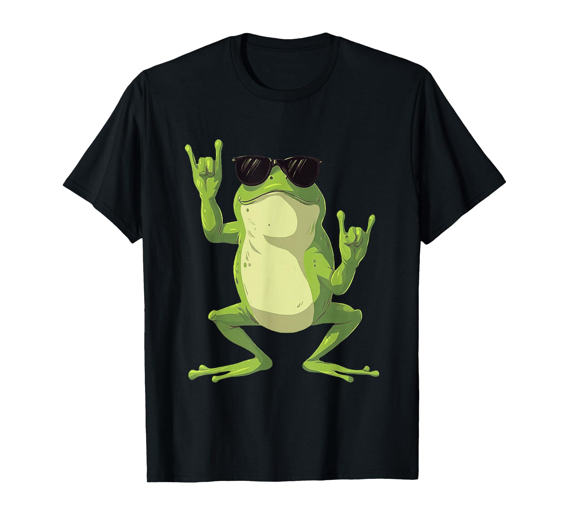 Frog Double Rock Hand Signs Punk T-Shirt - Casual Everyday Wear Men Women - T-Shirt, Sweatshirt, Hoodie