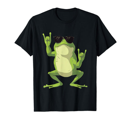 Frog Double Rock Hand Signs Punk T-Shirt - Casual Everyday Wear Men Women - T-Shirt, Sweatshirt, Hoodie