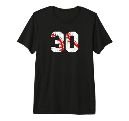 Baseball Player Jersey Number 30 30 T-Shirt - Casual Everyday Wear Unisex - T-Shirt, Sweatshirt, Hoodie