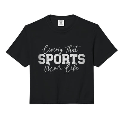 Living That Sports Mom Life Sports Sweatshirt - Graphic Print for Adults - T-Shirt, Sweatshirt, Hoodie