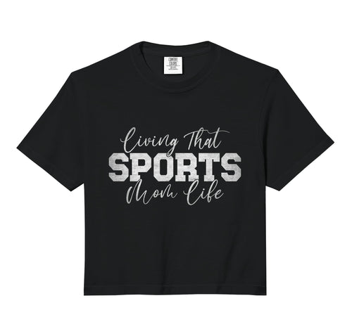 Living That Sports Mom Life Sports Sweatshirt - Graphic Print for Adults - T-Shirt, Sweatshirt, Hoodie