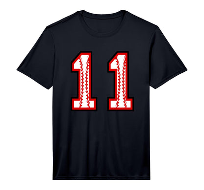 Number 11 Baseball Varsity Number T-Shirt - Graphic Print Men Women - T-Shirt, Sweatshirt, Hoodie