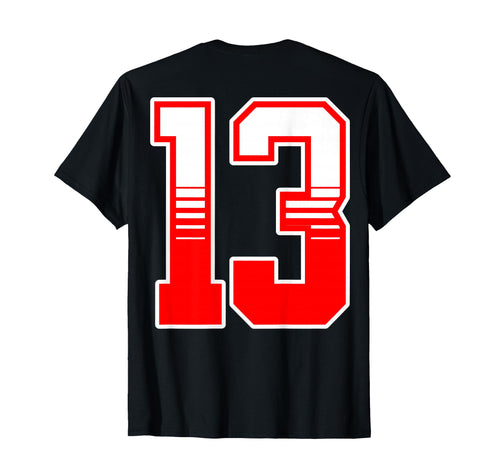 White Red Sport Team Number 13 T-Shirt - Trendy Graphic Unisex - T-Shirt, Sweatshirt, Hoodie
