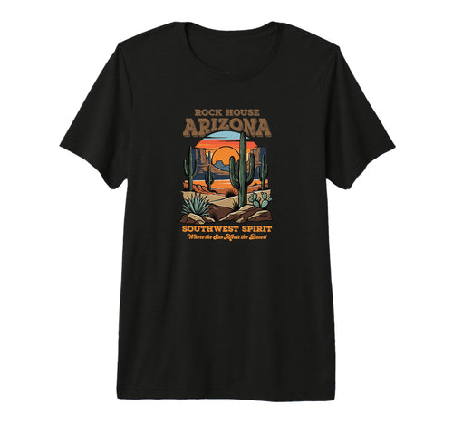 Rock House Arizona Desert Sunset T-Shirt - Fun Novelty Design for Adults - T-Shirt, Sweatshirt, Hoodie