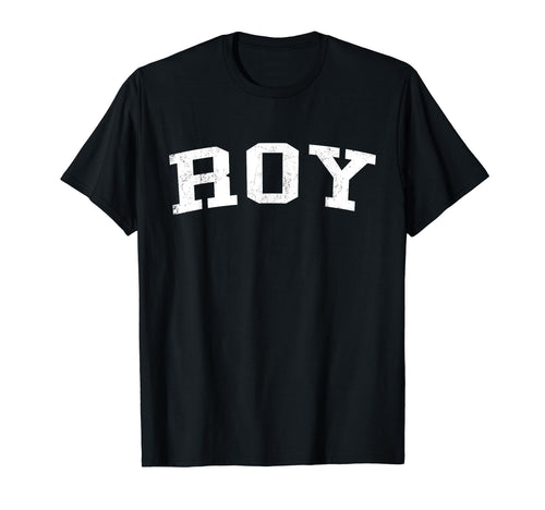 Roy Ut Distressed White Varsity T-Shirt - Novelty Apparel for Adults - T-Shirt, Sweatshirt, Hoodie