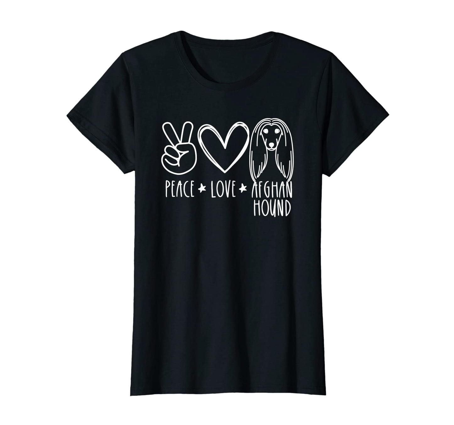 Peace Love And Afghan Hound Dogs T-Shirt - Trendy Graphic Men Women - T-Shirt, Sweatshirt, Hoodie