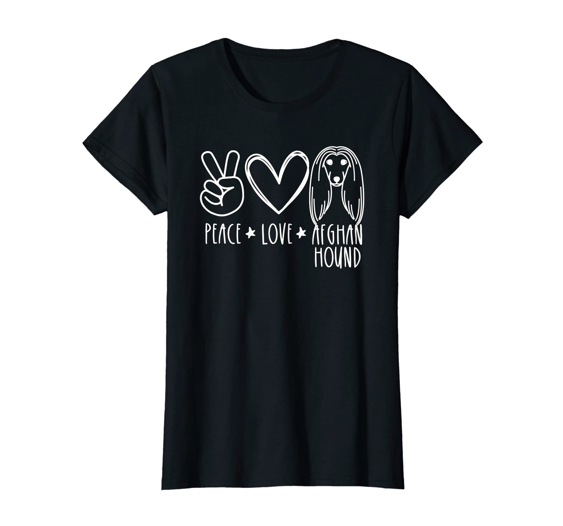 Peace Love And Afghan Hound Dogs T-Shirt - Trendy Graphic Men Women - T-Shirt, Sweatshirt, Hoodie