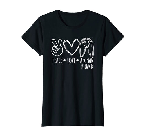 Peace Love And Afghan Hound Dogs T-Shirt - Trendy Graphic Men Women - T-Shirt, Sweatshirt, Hoodie