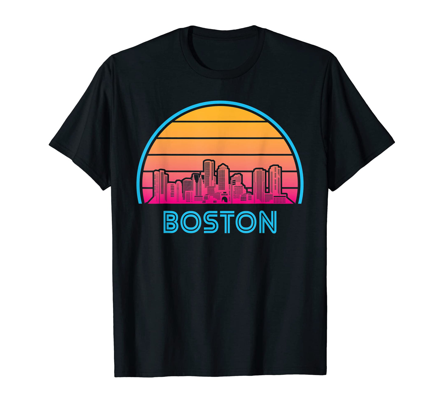 Boston Massachusetts Skyline City T-Shirt - Aesthetic Graphic Men Women - T-Shirt, Sweatshirt, Hoodie