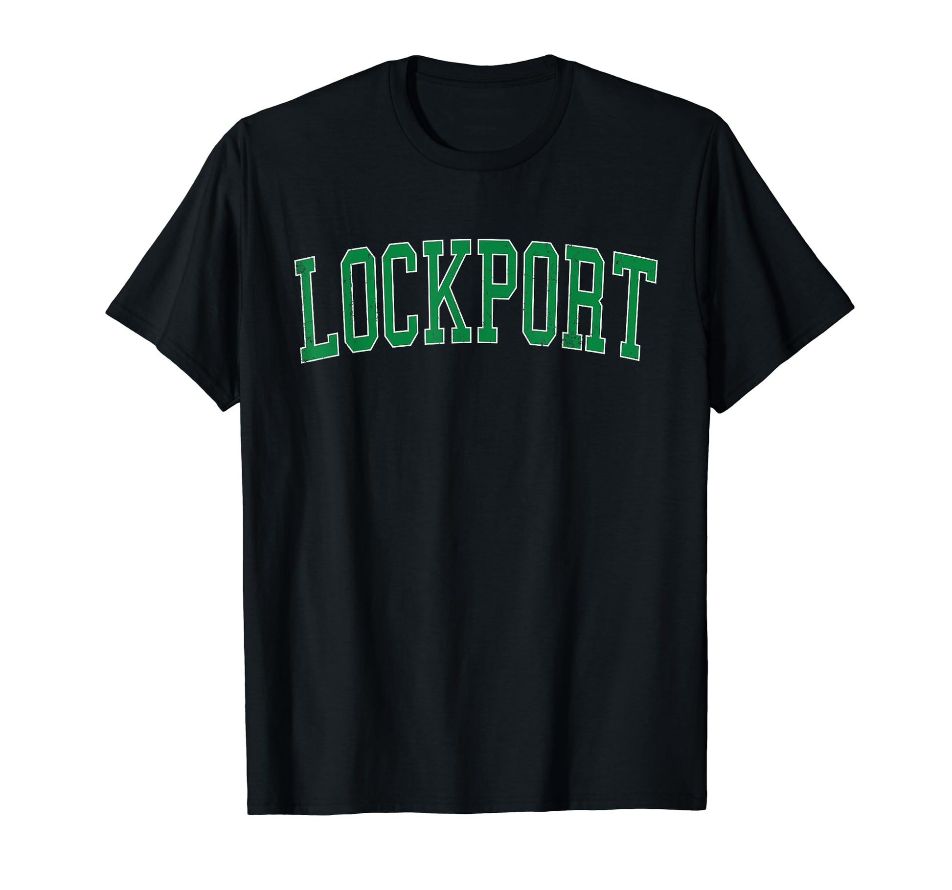 Lockport Il Distressed Green Varsity T-Shirt - Custom Art Print for Adults - T-Shirt, Sweatshirt, Hoodie