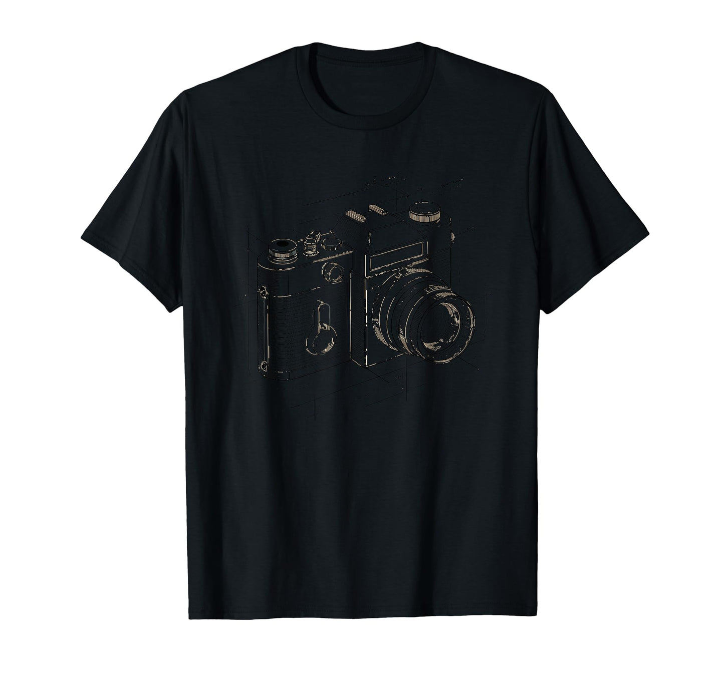 Exploded Camera Diagram Schematic Art T-Shirt - Aesthetic Graphic Men Women - T-Shirt, Sweatshirt, Hoodie