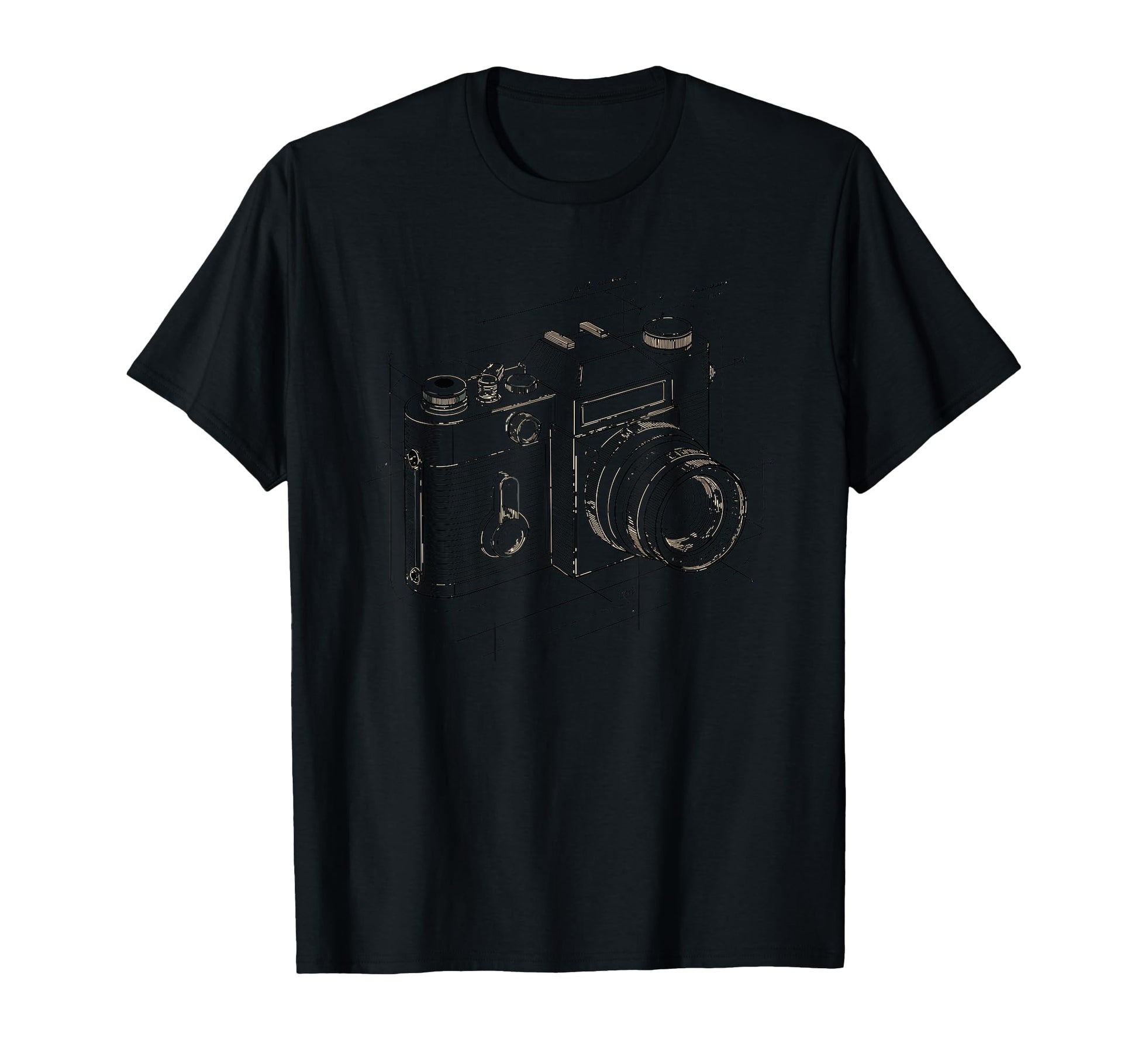 Exploded Camera Diagram Schematic Art T-Shirt - Aesthetic Graphic Men Women - T-Shirt, Sweatshirt, Hoodie
