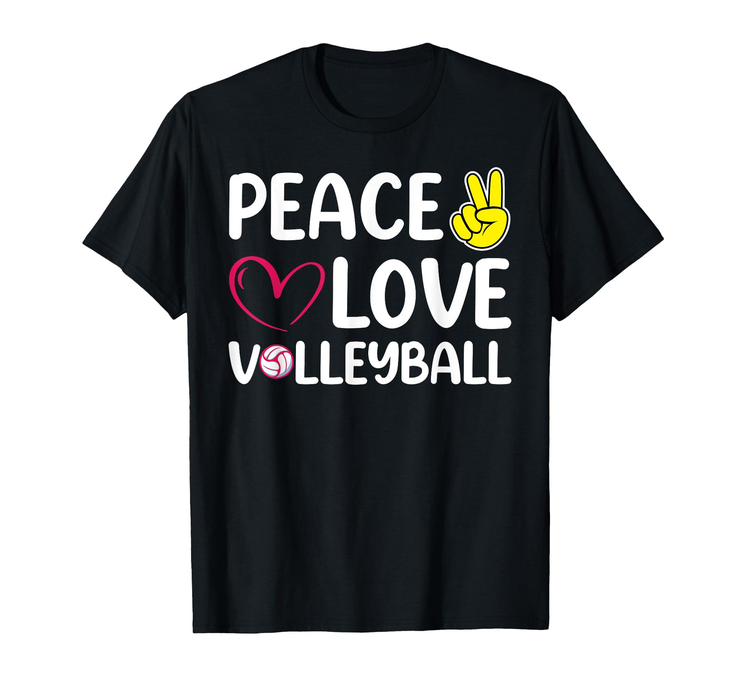 Volleyball Peace Love Volleyball T-Shirt - Graphic Print Unisex - T-Shirt, Sweatshirt, Hoodie