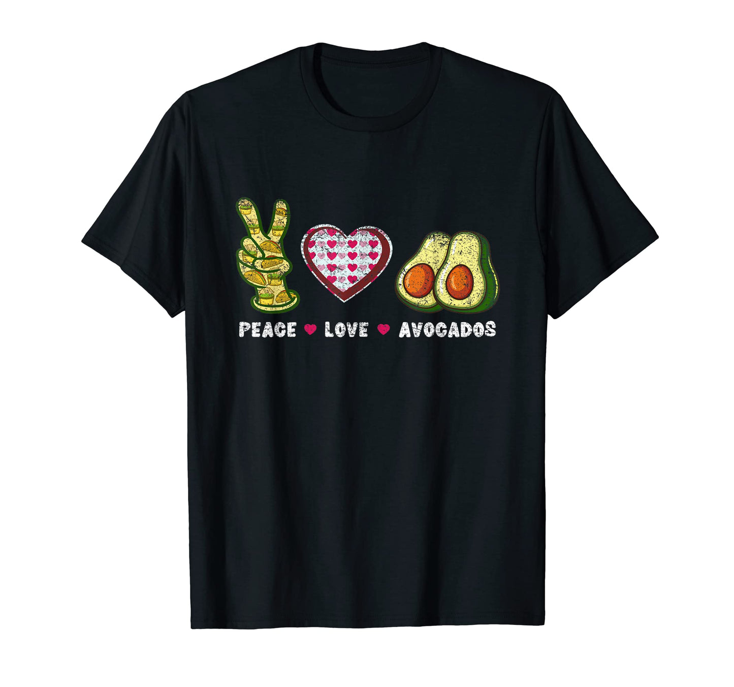 Peace Love Avocados T-Shirt - Minimalist Print for Adults - T-Shirt, Sweatshirt, Hoodie