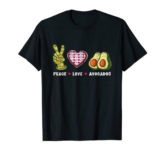 Peace Love Avocados T-Shirt - Minimalist Print for Adults - T-Shirt, Sweatshirt, Hoodie
