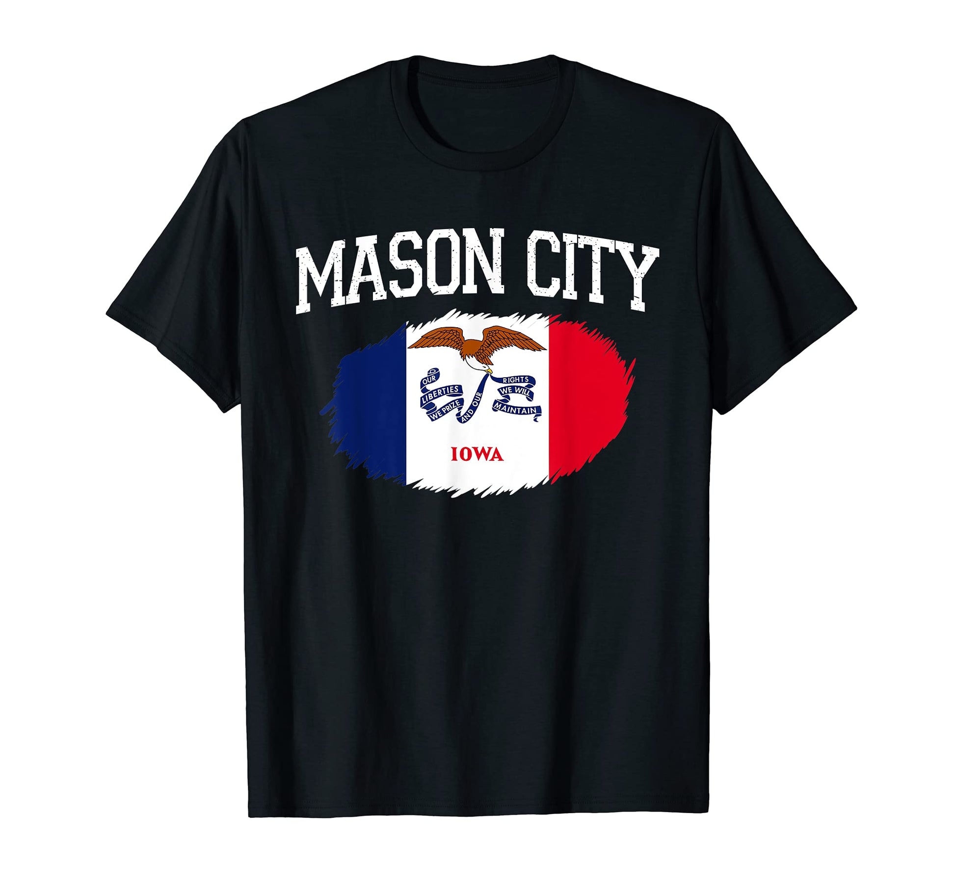 Mason City Ia Iowa Flag Usa Sports T-Shirt - Graphic Print Men Women - T-Shirt, Sweatshirt, Hoodie
