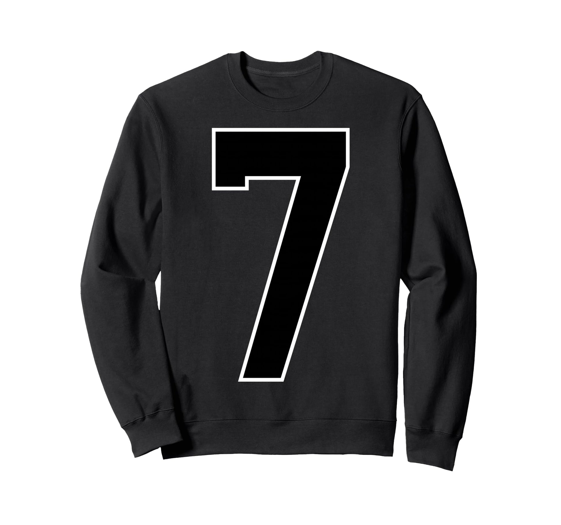 Black Sports Team Number 7 Fan Sweatshirt - Casual Everyday Wear for Adults - T-Shirt, Sweatshirt, Hoodie