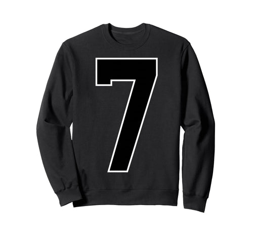 Black Sports Team Number 7 Fan Sweatshirt - Casual Everyday Wear for Adults - T-Shirt, Sweatshirt, Hoodie