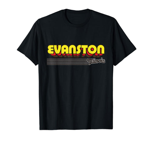 Evanston Illinois Stripes T-Shirt - Minimalist Print for Adults - T-Shirt, Sweatshirt, Hoodie