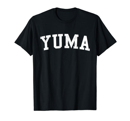 Yuma Az Distressed White Varsity T-Shirt - Trendy Graphic Men Women - T-Shirt, Sweatshirt, Hoodie