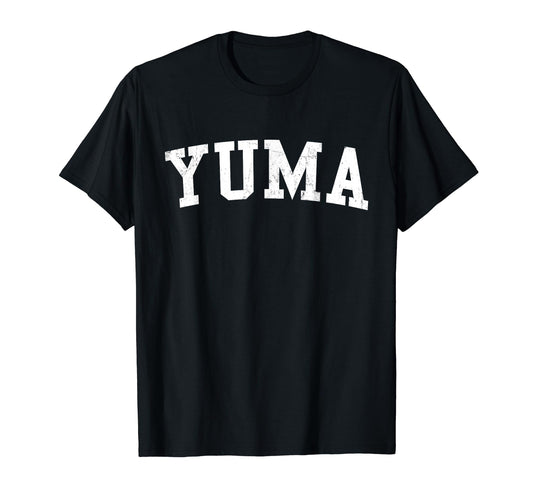 Yuma Az Distressed White Varsity T-Shirt - Trendy Graphic Men Women - T-Shirt, Sweatshirt, Hoodie