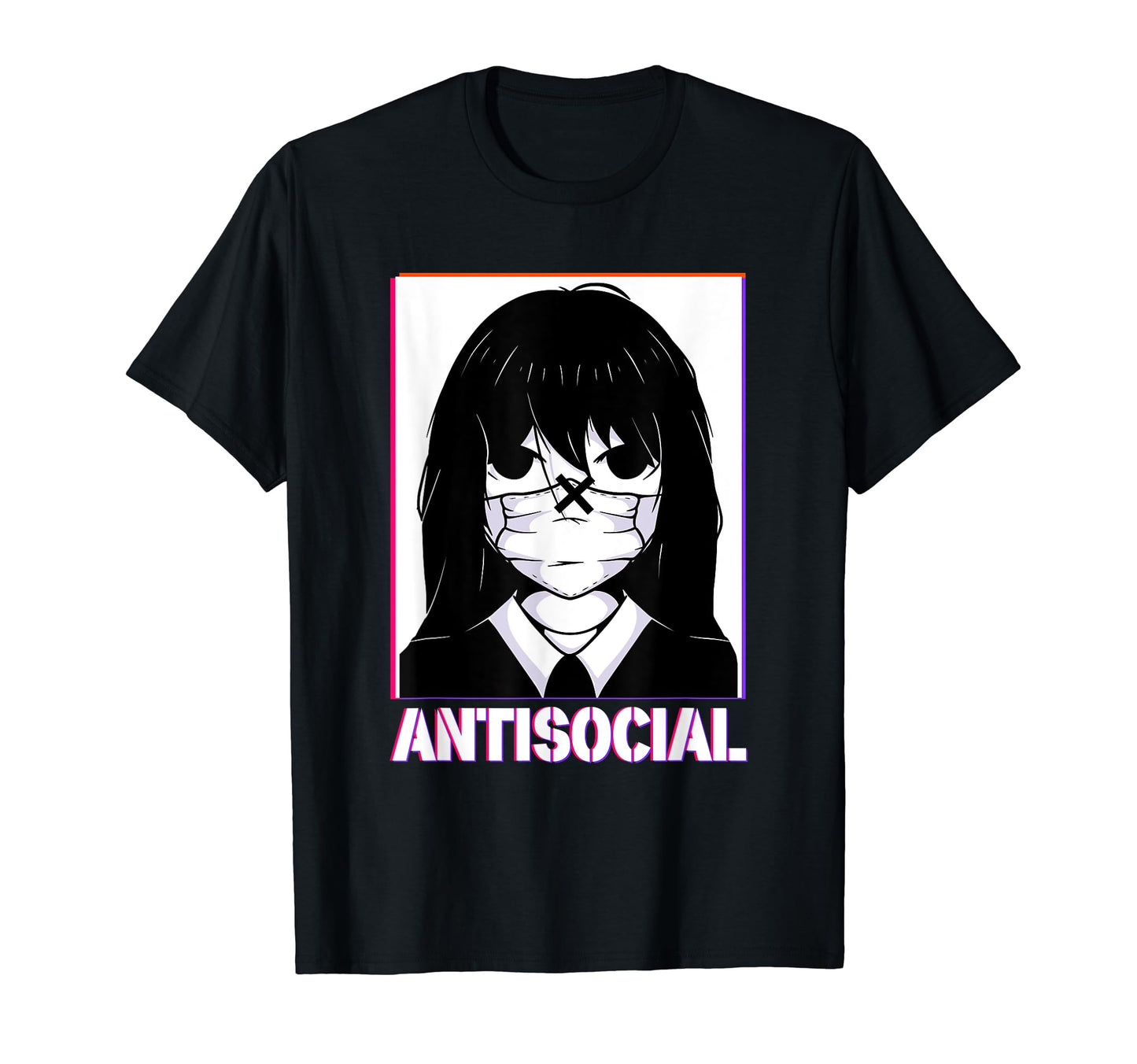 Antisocial Sad Anime Japanese Vaporwave T-Shirt - Unique Graphic Men Women - T-Shirt, Sweatshirt, Hoodie