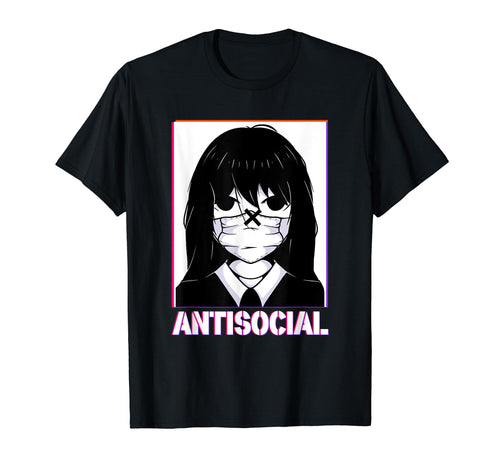 Antisocial Sad Anime Japanese Vaporwave T-Shirt - Unique Graphic Men Women - T-Shirt, Sweatshirt, Hoodie