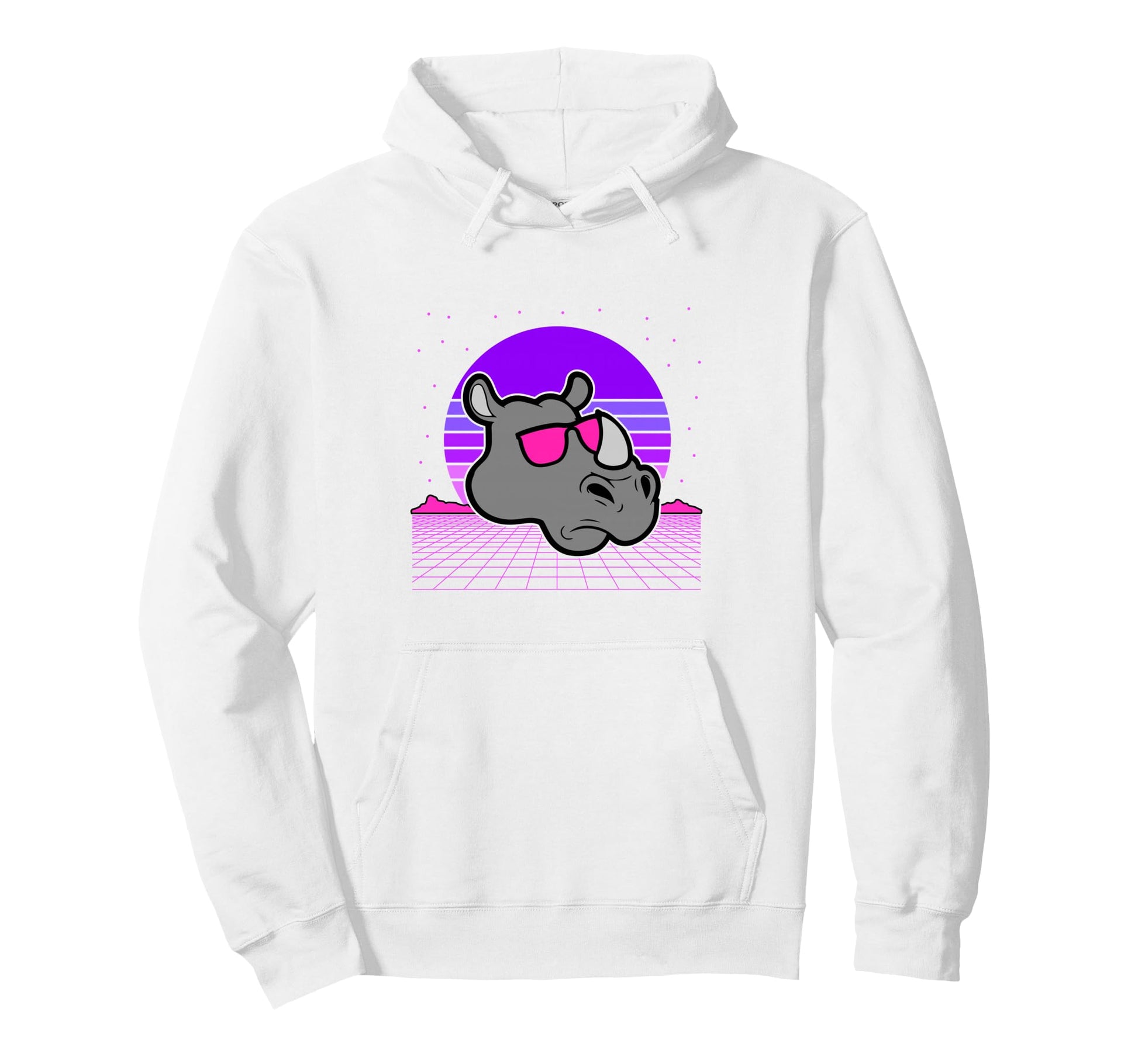 Aesthetic Vaporwave Outfits Rhino Hoodie - Aesthetic Graphic Unisex - T-Shirt, Sweatshirt, Hoodie