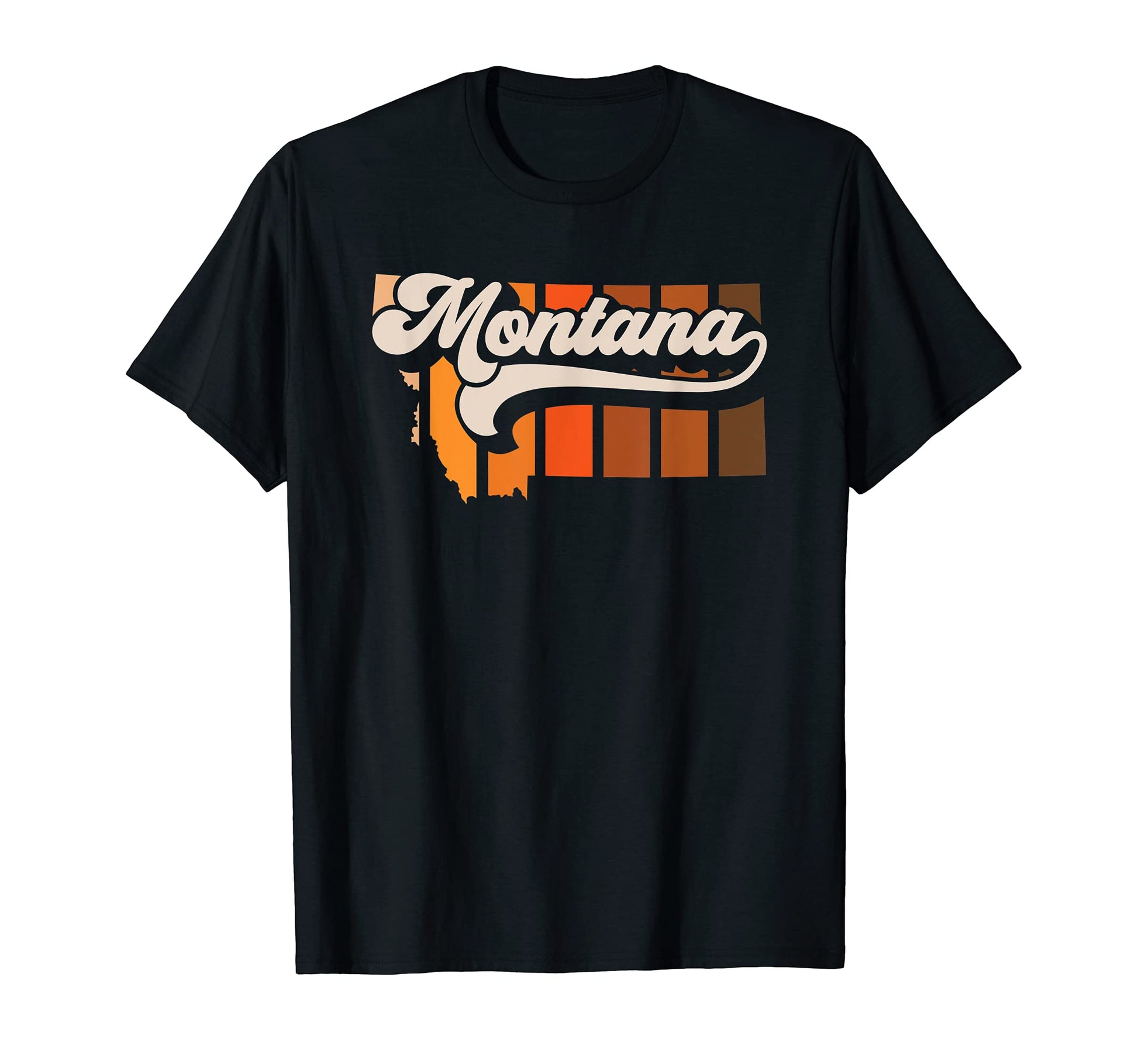 Montana 70S Stripe State Silhouette T-Shirt - Aesthetic Graphic for Adults - T-Shirt, Sweatshirt, Hoodie