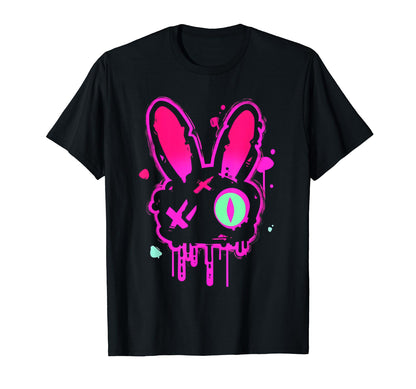 Grunge Graffiti Rabbit Pastel Goth T-Shirt - Fun Novelty Design Unisex - T-Shirt, Sweatshirt, Hoodie