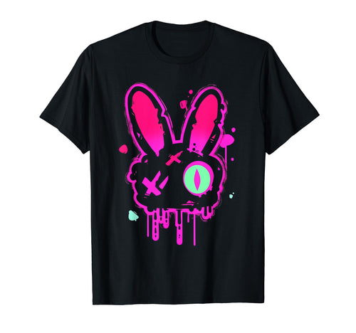 Grunge Graffiti Rabbit Pastel Goth T-Shirt - Fun Novelty Design Unisex - T-Shirt, Sweatshirt, Hoodie