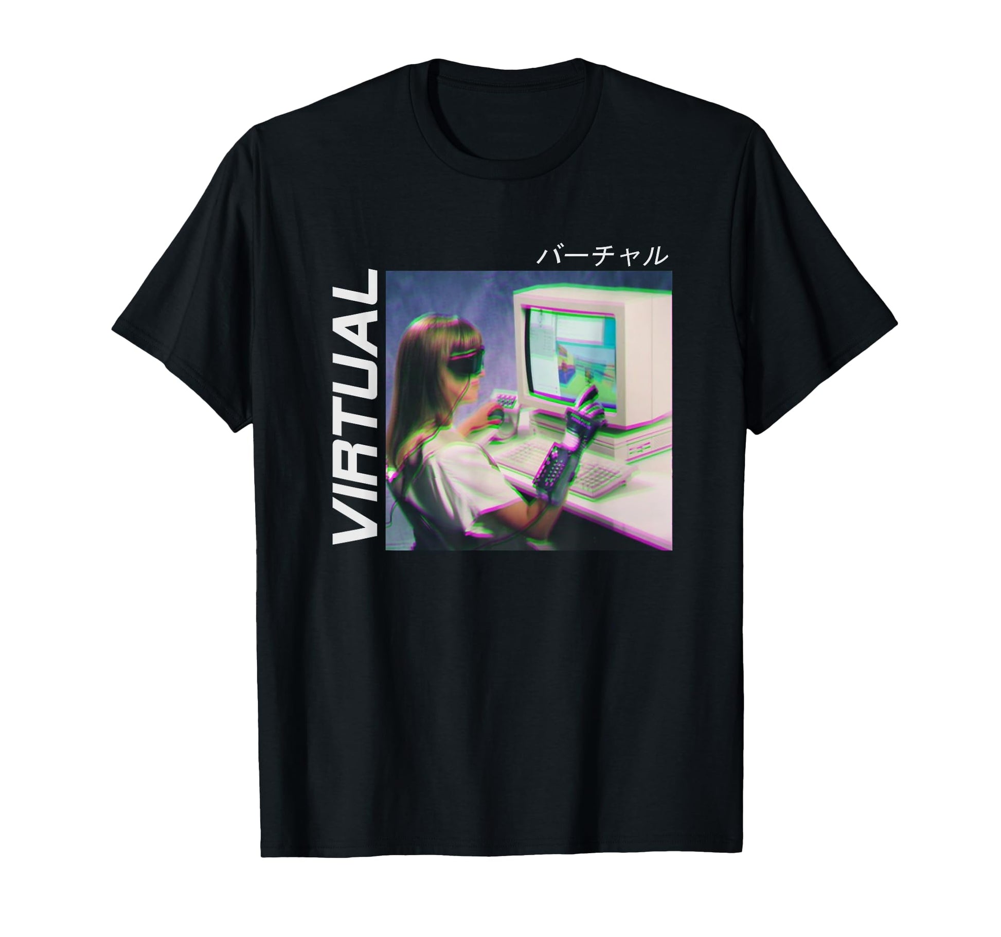 Vaporwave Aesthetic Wave Virtual T-Shirt - Casual Everyday Wear Men Women - T-Shirt, Sweatshirt, Hoodie