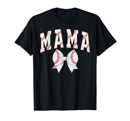 Mama Baseball Bow Funny Coquette T-Shirt - Fun Novelty Design Unisex - T-Shirt, Sweatshirt, Hoodie