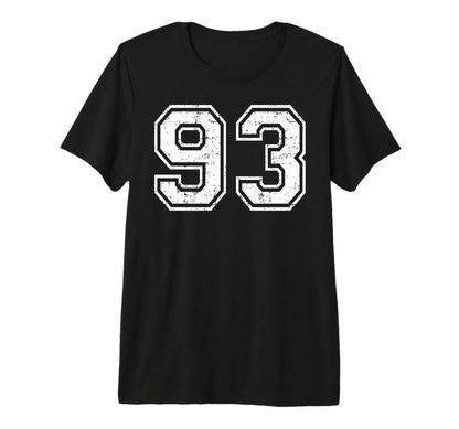 93 Number Ninety Three Team Sports T-Shirt - Custom Art Print Unisex - T-Shirt, Sweatshirt, Hoodie