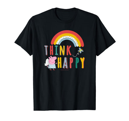 Peppa Pig Think Happy Rainbow Logo T-Shirt - Streetwear Style Unisex - T-Shirt, Sweatshirt, Hoodie