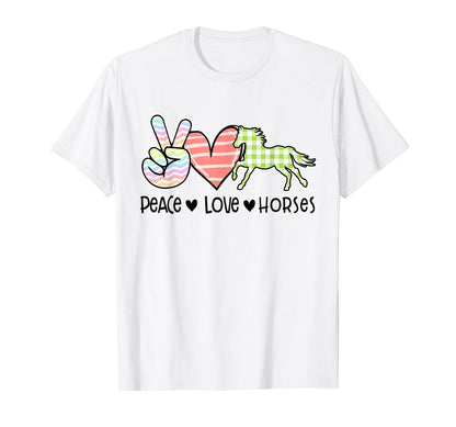 Peace Love Horses Animal Lover Sweatshirt - Novelty Apparel Unisex - T-Shirt, Sweatshirt, Hoodie