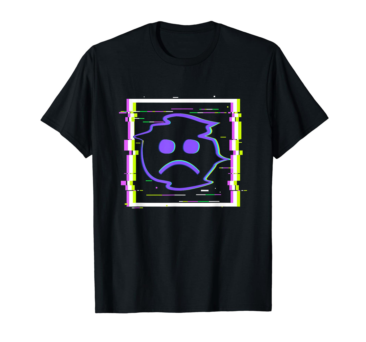 Sad Boi Frame Anime Glitch Vaporwave T-Shirt - Custom Art Print Unisex - T-Shirt, Sweatshirt, Hoodie