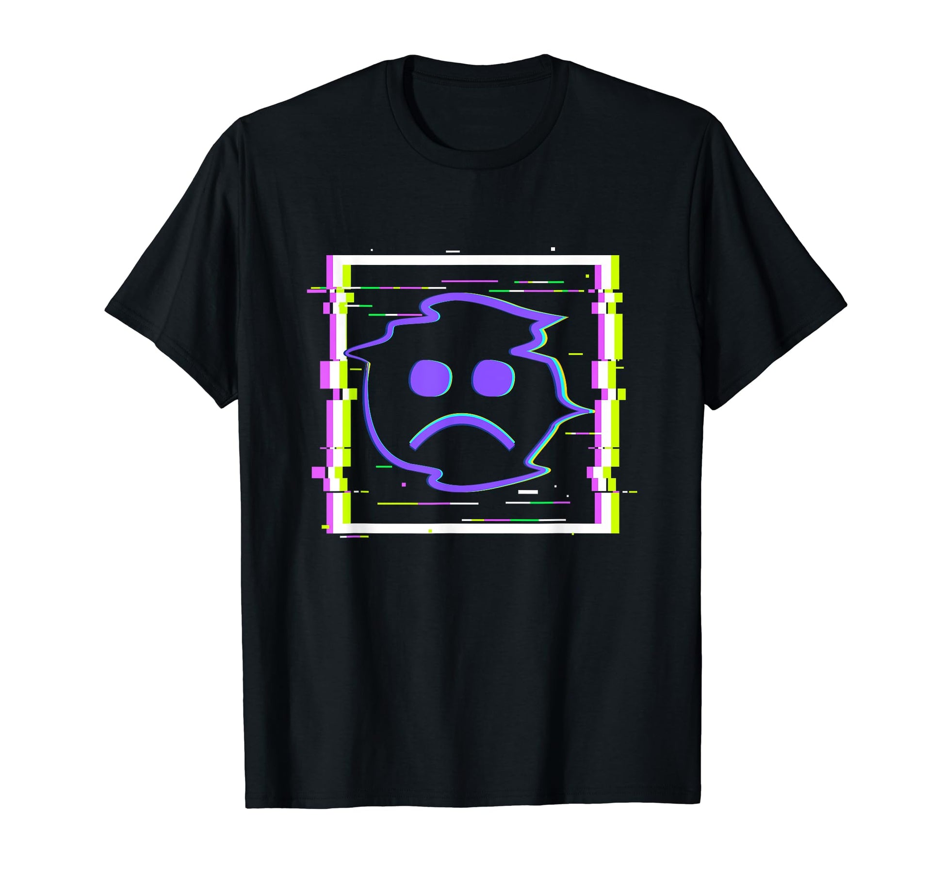 Sad Boi Frame Anime Glitch Vaporwave T-Shirt - Custom Art Print Unisex - T-Shirt, Sweatshirt, Hoodie