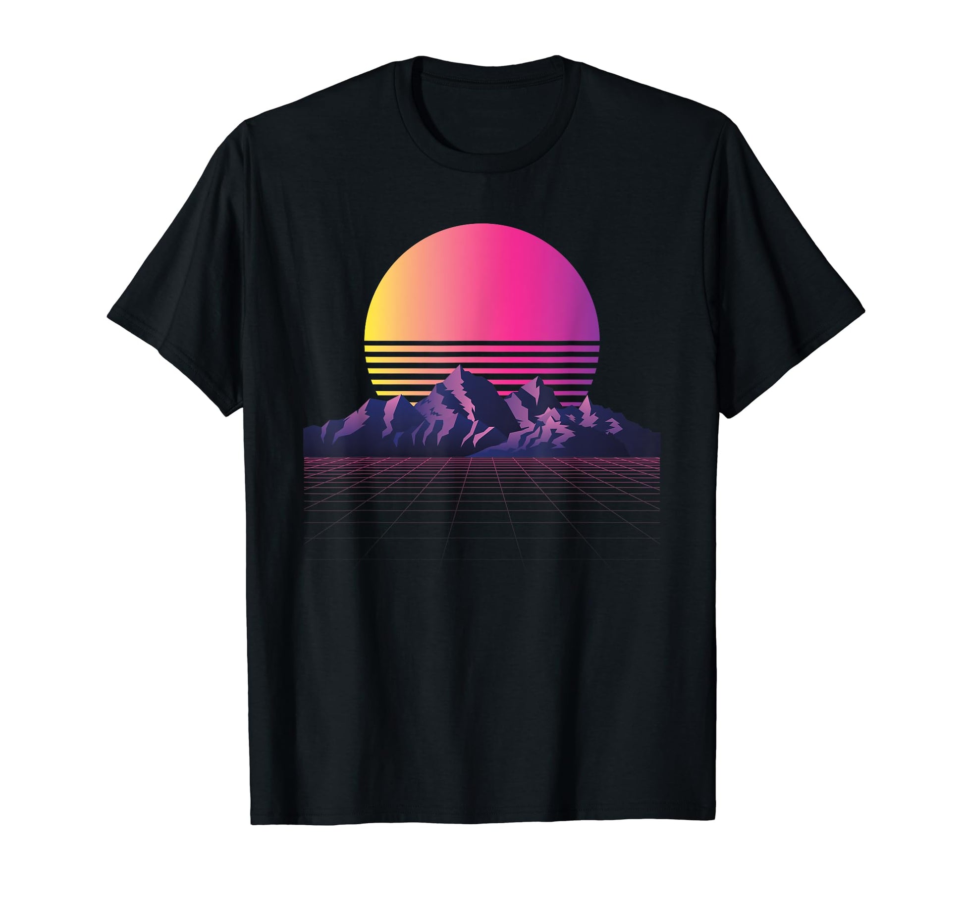 Mountain Sunset Vaporwave Aesthetic T-Shirt - Graphic Print for Adults - T-Shirt, Sweatshirt, Hoodie