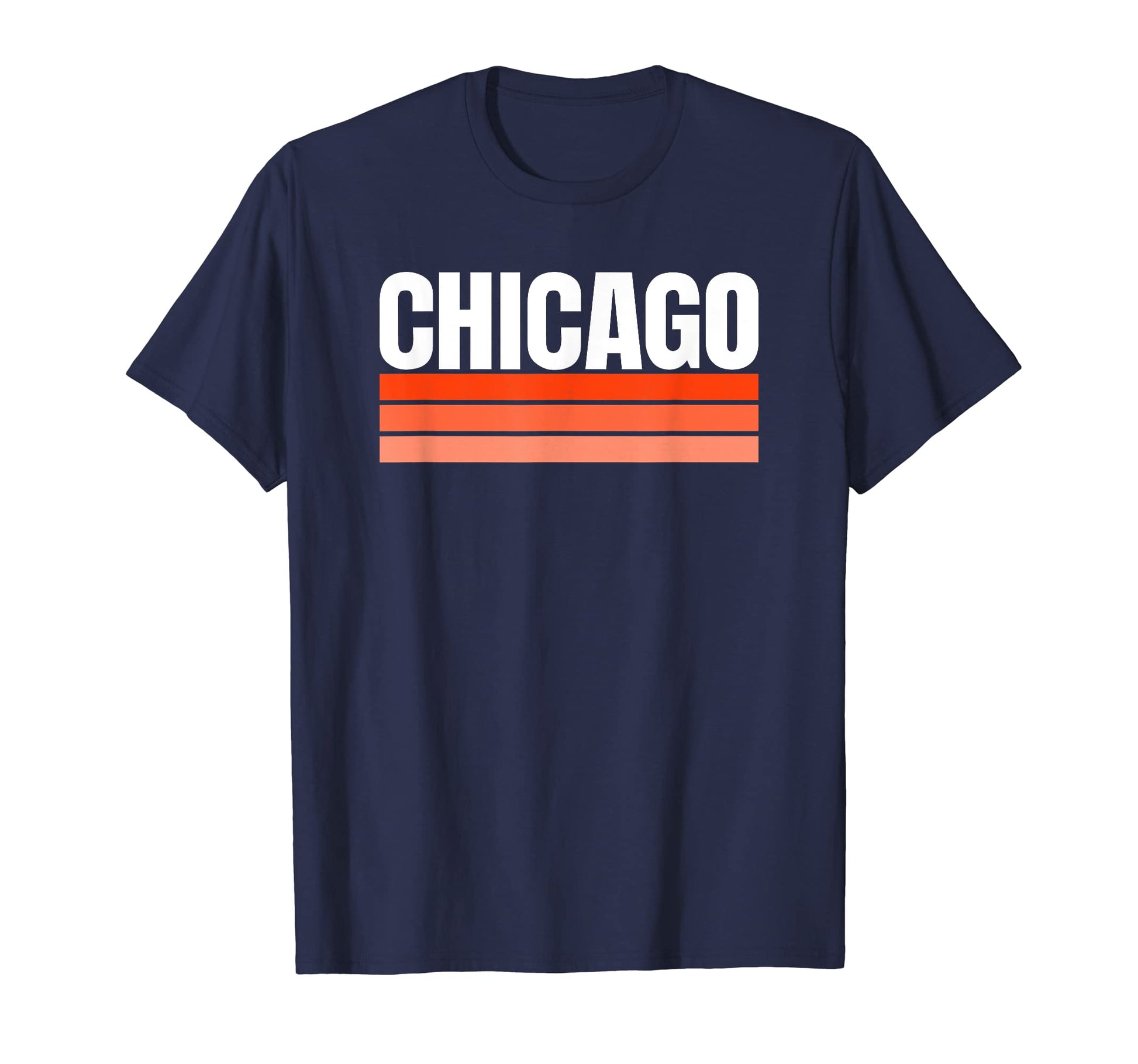 Chicago Orange Dark Navy Blue Striped T-Shirt - Fun Novelty Design Unisex - T-Shirt, Sweatshirt, Hoodie