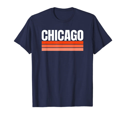 Chicago Orange Dark Navy Blue Striped T-Shirt - Fun Novelty Design Unisex - T-Shirt, Sweatshirt, Hoodie