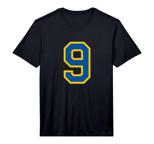Number 9 Sports Team Blue Yellow Number T-Shirt - Aesthetic Graphic Unisex - T-Shirt, Sweatshirt, Hoodie