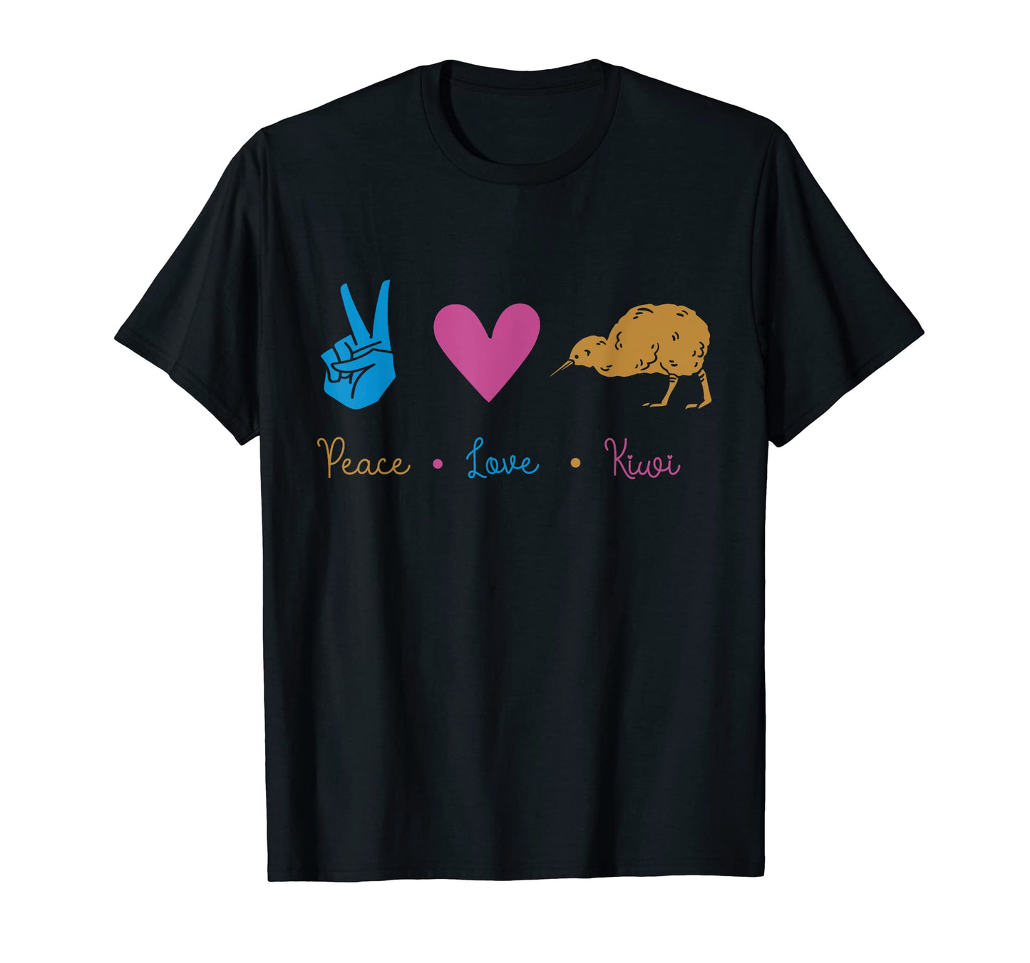 Peace Love Kiwi Bird Lover New Zealand T-Shirt - Fun Novelty Design Unisex - T-Shirt, Sweatshirt, Hoodie