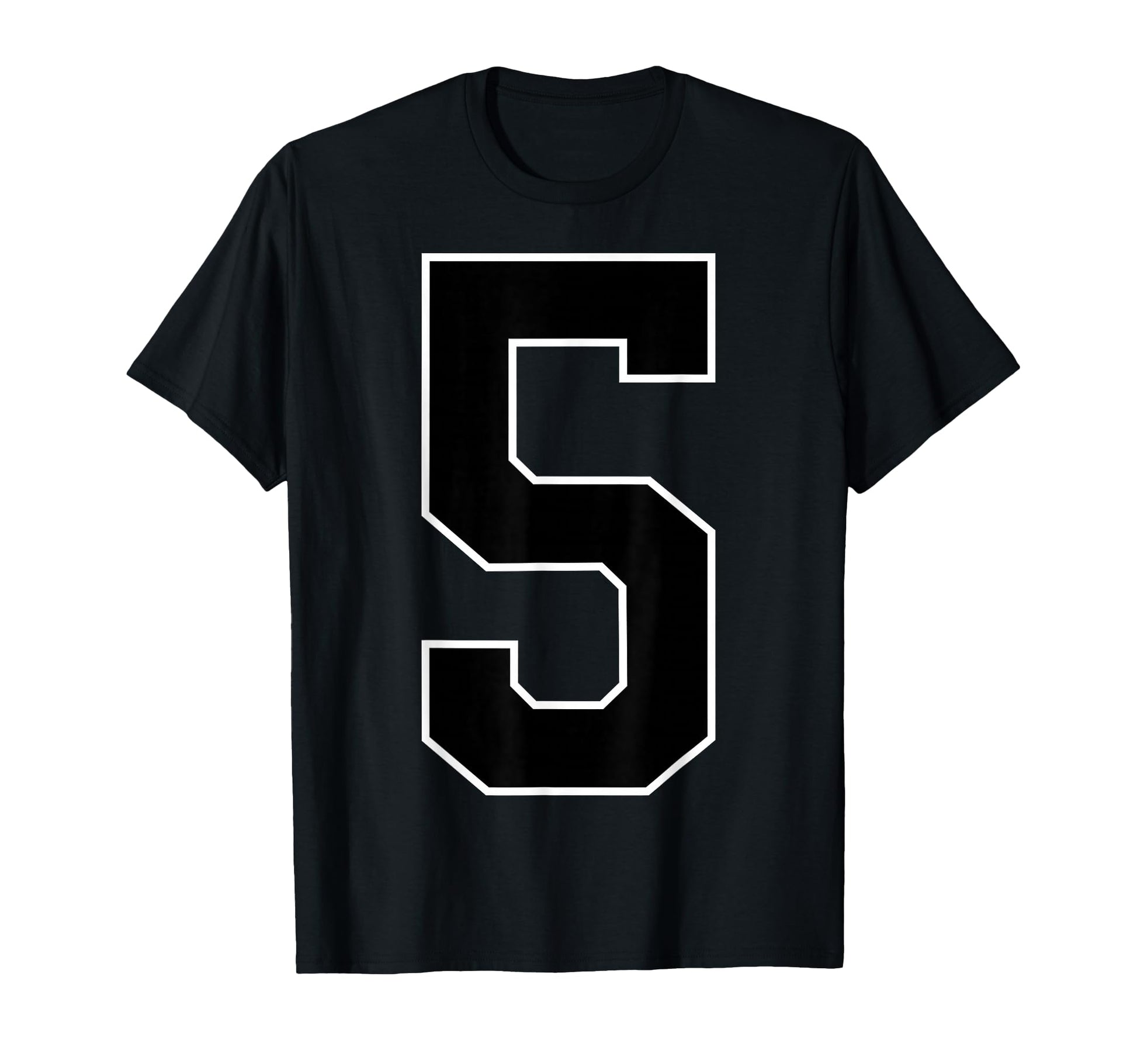 Black Sports Team Number 5 Fan T-Shirt - Unique Graphic Men Women - T-Shirt, Sweatshirt, Hoodie