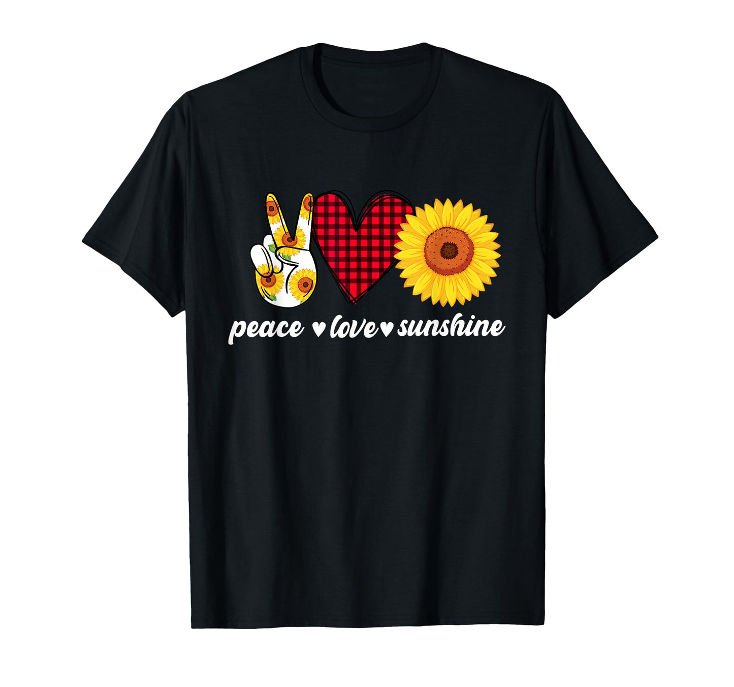 Peace Love Sunshine Sunflower Summer T-Shirt - Trendy Graphic Men Women - T-Shirt, Sweatshirt, Hoodie